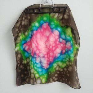 Vintage Remoy D'Urville Paris square silk scarf bright pink blue green